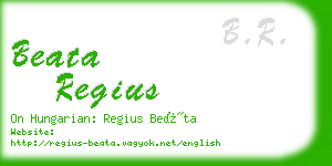 beata regius business card